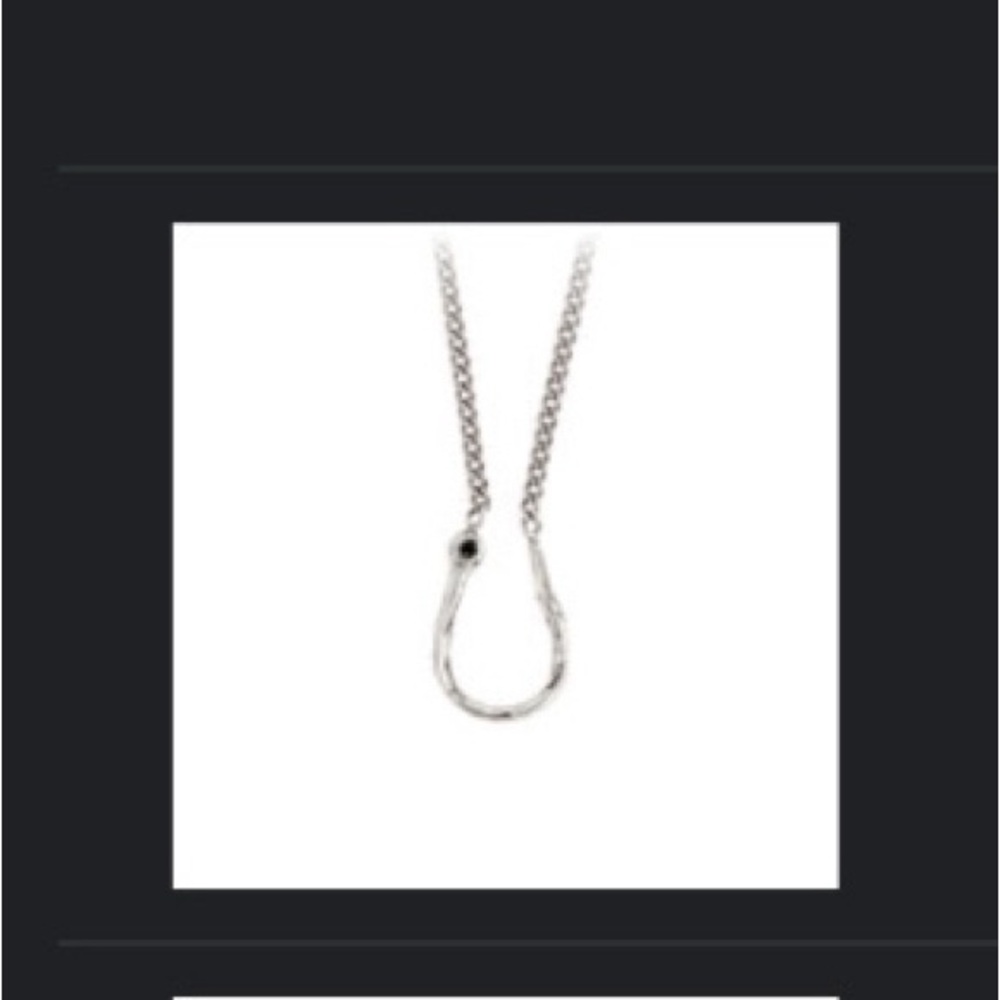 Pyrrha Charm Holder Necklace Black Diamond | Retired Rare | Sterling Silver 925